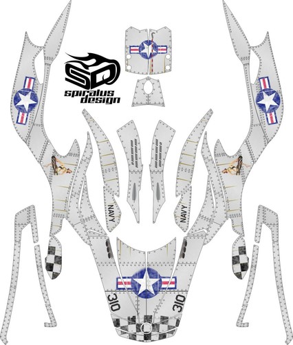Can Am Spyder ST ST-S ST Limited graphic wrap decal kit "F4U Corsair" - Picture 4 of 5