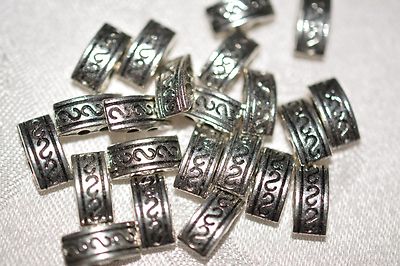 Base Metal Beads - Antique Silver Tone - 10x5mm S pattern (M0017AS)
