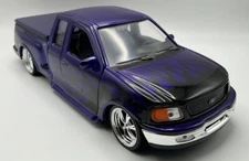 1999 Ford F-150 FLARESIDE SUPERCab BLUE Pickup LOW RIDER 1:24 Die-cast  WELLY