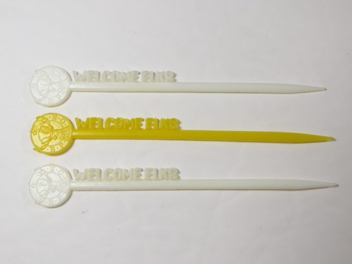 Swizzle Cocktail Food Stick Picks Welcome Elks Lot 3 Vintage C2539