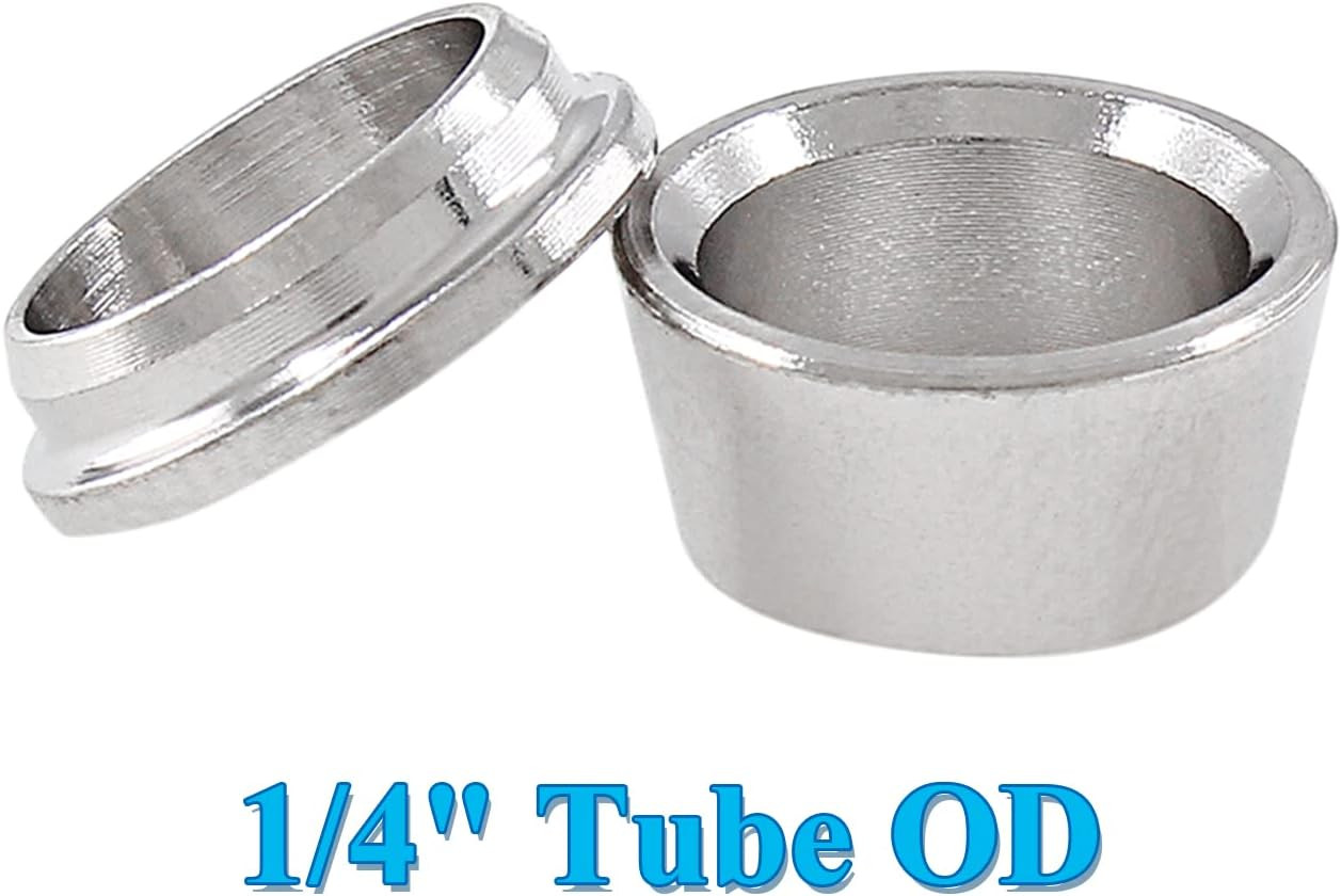 Biaungdo 12 Pairs Compression Fitting Ferrule Sleeve, 304 Stainless Steel 1/4" T