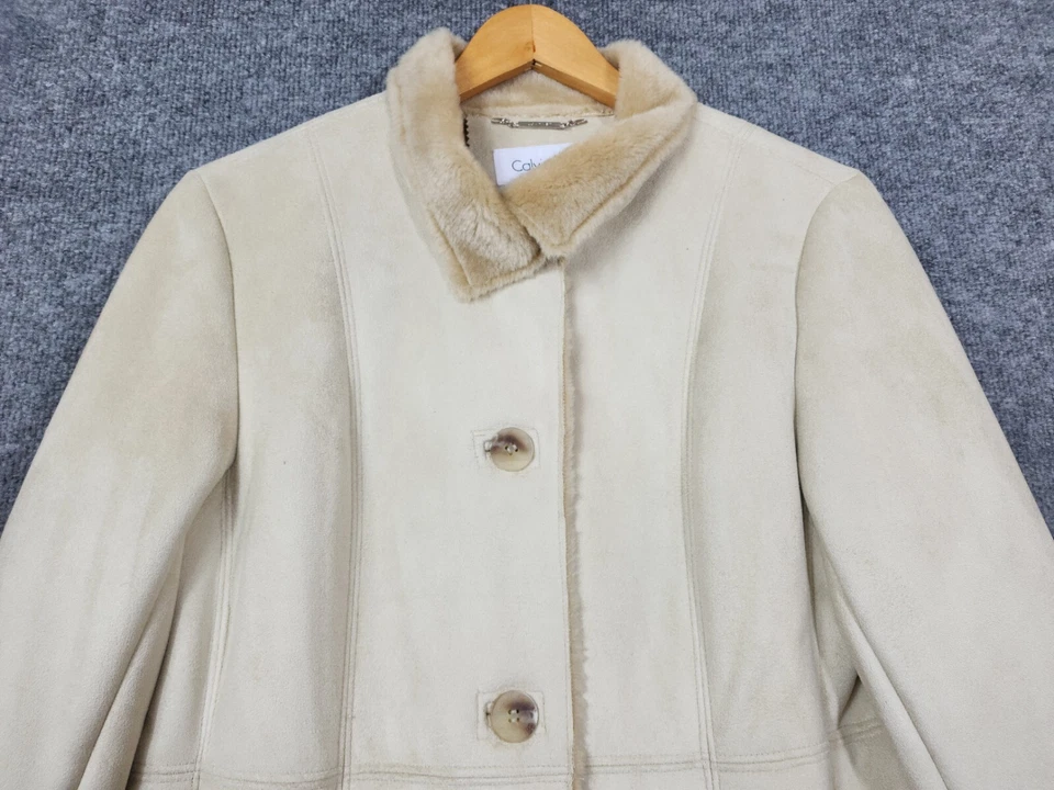 Abrigo de gamuza Calvin Klein para mujer talla XS gamuza RN 54163 Foto 2 de 4