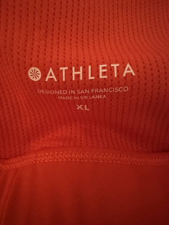 Athleta Sports Bra Racerback Sz XL Yoga Active Workout Wireless Comfort Orange - Image 3 of 4