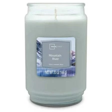 Mainstays Mountain River Scented Single-Wick Large Glass Jar Candle, 20 oz