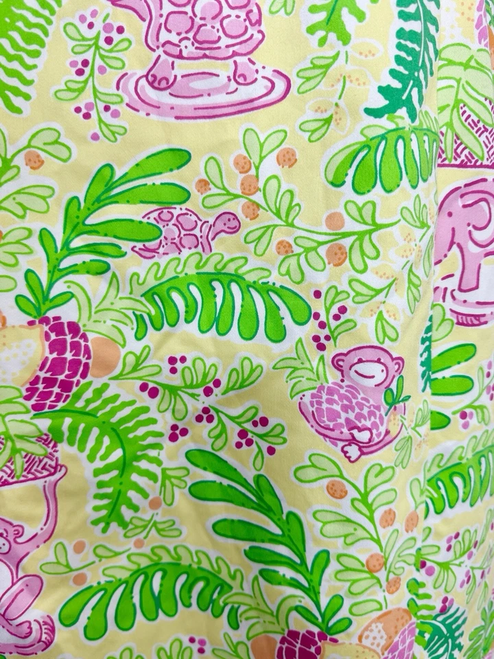 Lilly Pulitzer 复古 Miranda 连衣裙女式 4 码黄色 Sorbet 热带 Y2K — 第 4/4 张图片