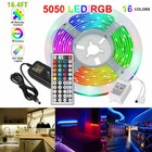 16.4ft RGB 5050 Waterproof LED Strip light SMD 44 Key Remote 12V Power Full Kit