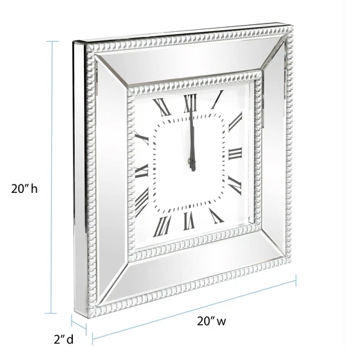 Howard Elliott 99172 Mirrored Wall Clock with Beaded Glass Trim - Picture 5 of 5