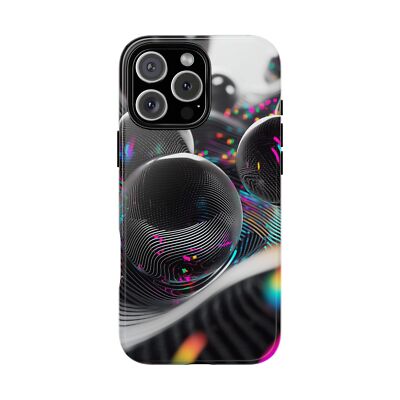 Phone Ink Case for iPhone 16 15 14 13 12 11 Pro Max - 3D Sphere Abstract Waves