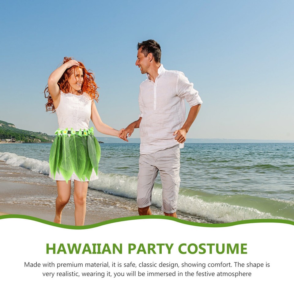 Hawaii-Hula-Rock-Kostüm-Set – 8-teiliges Party-Outfit Mit Grasrock, Lei & Blumen-BH