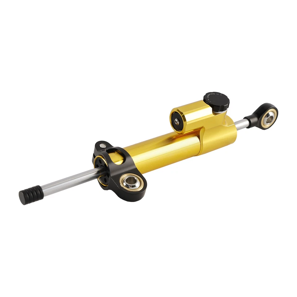 Universal Motorcycle CNC Adjustable Steering Damper Stabilizer Top Gold - Image 4 of 4