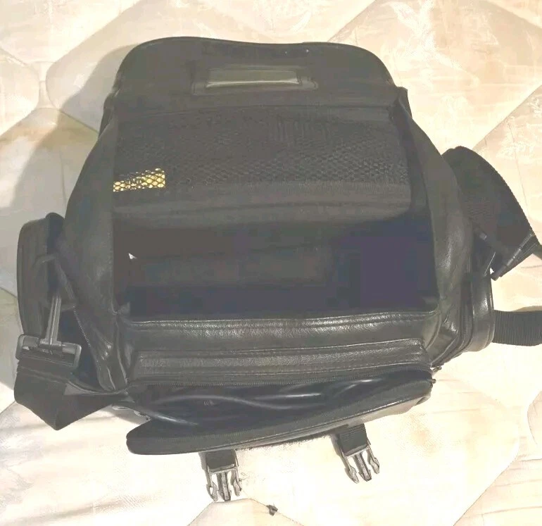 Bolso grande para cámara de video Sony negro vintage de los años 90, estuche para videocámara, correa de cuero Foto 4 de 4