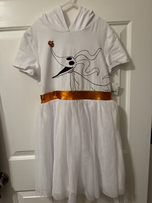 Nightmare Before Christmas Girls White Tulle Halloween Dress Zero Dog
