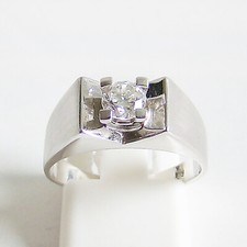 Herrenring Weißgold 585er Brillant 14 kt Topwesselton Herrenschmuck Diamant