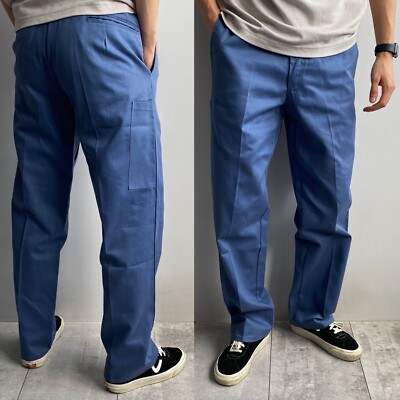 【Deadstock】 50s French Cotton Work Pants French 1950s grey striped woven cotton work peasant pants