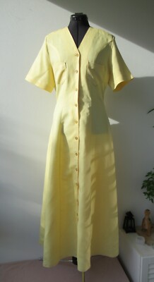 NEW linen dress size 36 yellow ''Fabiani'' long summer shirt blouses coat cocktail 
