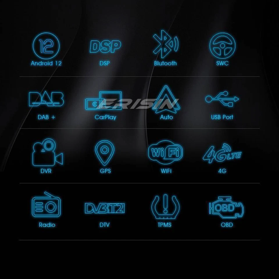 4+64GB Android 13 DAB+ Autoradio Navi Für Fiat 500 CarPlay WiFi USB TPMS DSP DTV - Bild 2 von 4