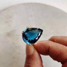 2Ct Lab Created London Blue Topaz Solitaire Wedding Ring 14K Yellow Gold Plated