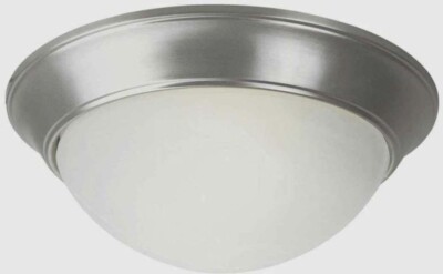 TRANS GLOBE PL-57702 BN Three Light Brushed Nickel Marbleized Glass Bowl Flush