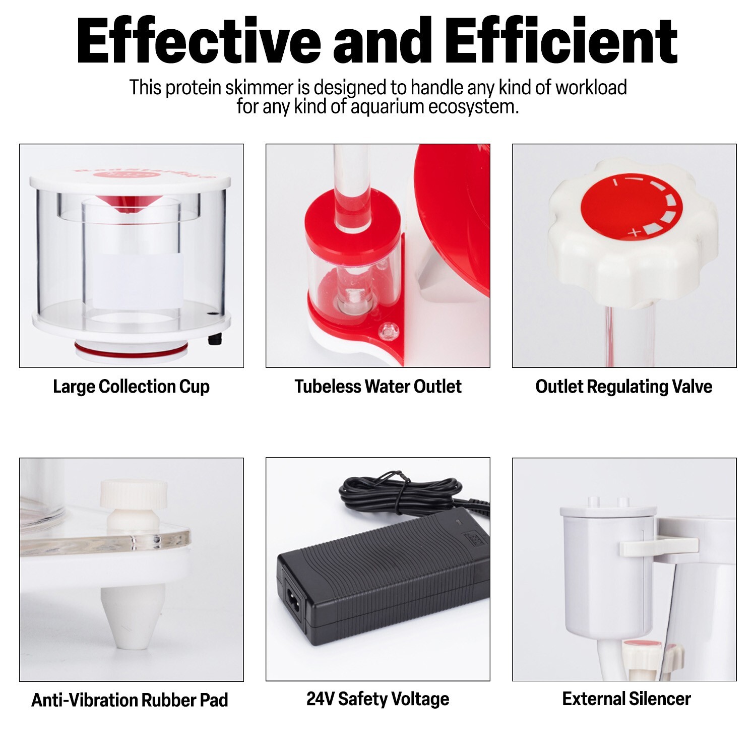 Protein Skimmer Reef Corals Aquarium inSump DC Pump 150Gal Saltwater