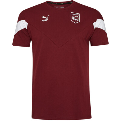 Queensland Maroons Rugby League Puma Iconic Herren Tee T-Shirt Brandneu mit Etikett S
