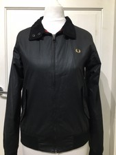 Fred Perry Wax Cotton Harington Jacket Uk 8 "excellent" Made In England