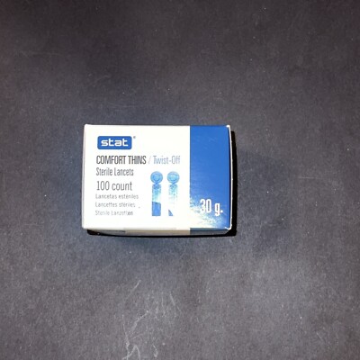 Stat Comfort Thins Twist-off 30 Gauge Lancets 100 Ct New Sealed