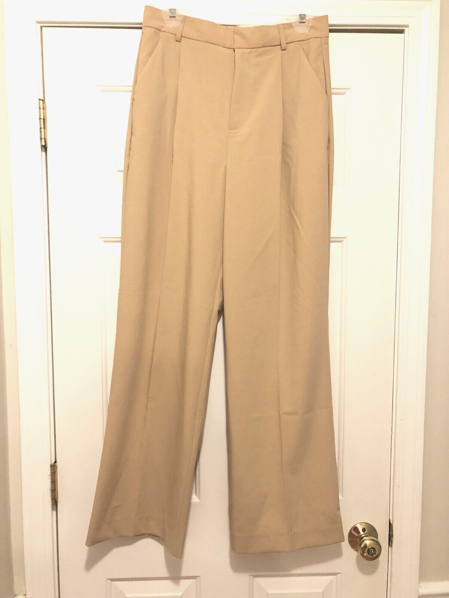 ZARA NEW WOMAN CAMEL FULL LENGTH HIGH-WAISTED STRAIGHT LEG