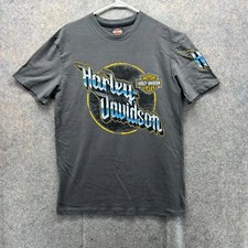 Harley Davidson Shirt Men Medium Gray Biker Spell Out 2018 Motorcycle Casual
