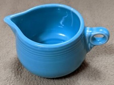 Homer Laughlin Fiesta Ware Turquoise Mini Childs Tea Set Creamer 2" Tall Vintage
