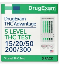 5 Pack 5 Panel Drug Testing Kit - Test for 5 Drugs Home or Work - Free Shipping!