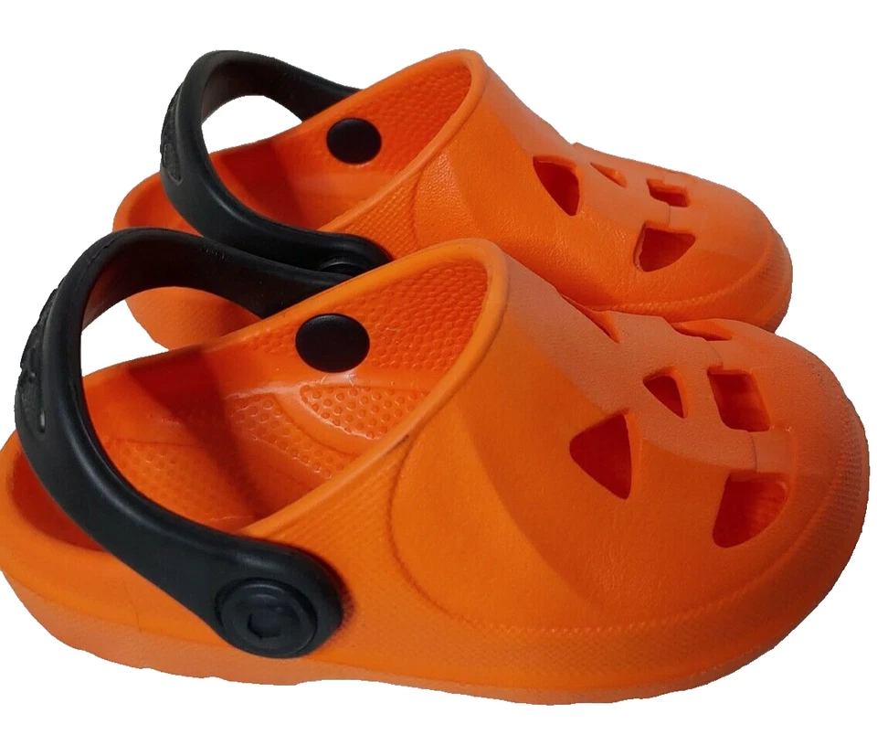 Zuecos sin marca para niños pequeños talla 9 naranja Jack O linterna truco regalo Halloween Foto 4 de 4