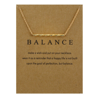  Pretty Gold Dipped ''Balance'' Carded Necklace