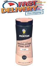 Morton Himalayan Pink Salt Fine  for Baking Blending and More 17.6 Ounce