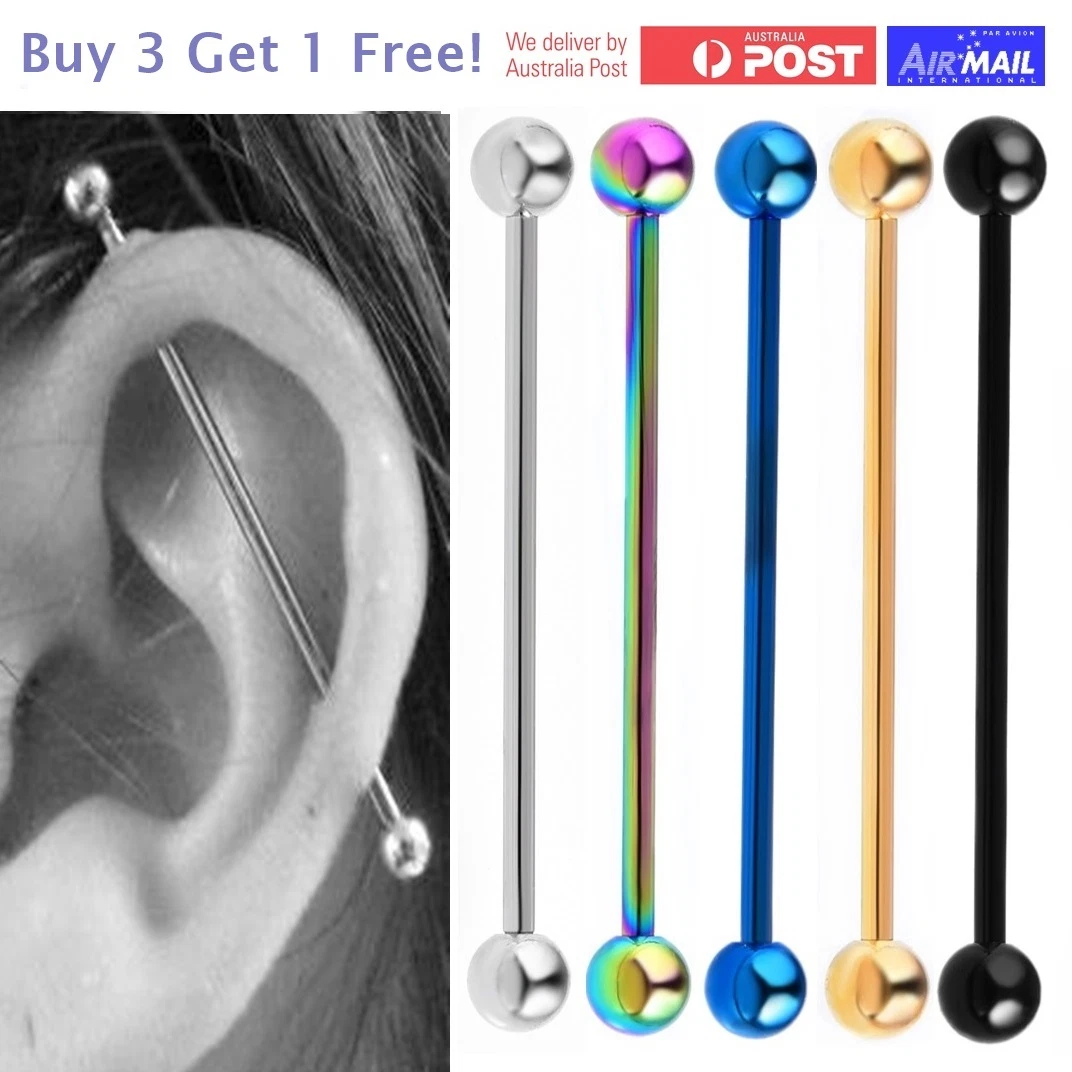Metal bar shop ear piercing