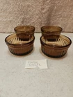 Set of 4 Vintage anchor hocking ribbed ramekin Amber 1434