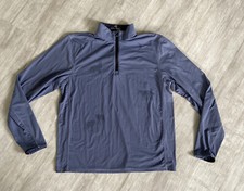 Męski sweter Greyson Golf 1/4 z zamkiem błyskawicznym szary/niebieski wilki nadruk księżyca w bardzo dobrym stanie L