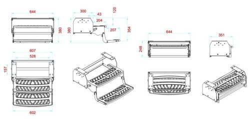 TRA Australia Double Black Steel Caravan Step With Steel Tread - Picture 2 of 2