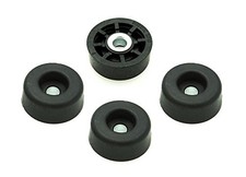 4 Standard Round Black Rubber Feet w/Metal Insert - .437 Tall x 1