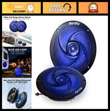 Waterproof 5.25" Marine Speakers - 160W 2-Way Weather Resistant with LED Lights,