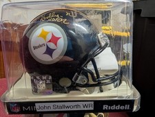 Pittsburgh Steelers autographed signed mini helmet Coa John Stallworth