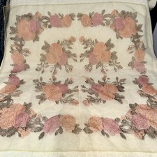 Vintage Berkshire Sheer Floral Scarf Pink Rose Chiffon Italian RN 14750 Square