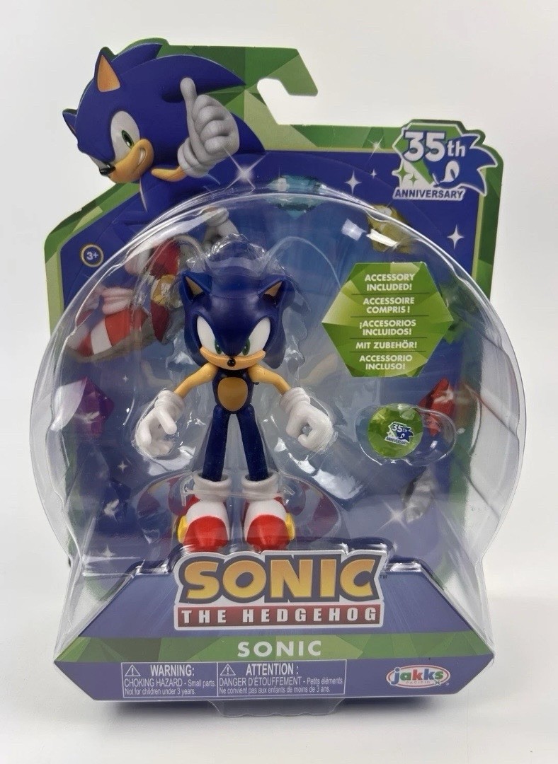 New Sonic The Hedgehog 35th Anniversary Figure w/ Chaos Emerald