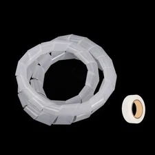 Spiral Cable Wrap 7.5ft/230CM 25mm Cable Sleeve Cord Organizer Flexible PE White