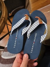 Sandalia para mujer Tommy Hilfiger 8 chanclas azul y blanco a rayas
