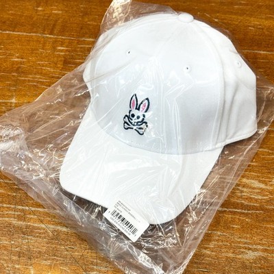 *NEW* Men Psycho Bunny Classic Baseball Cap White (B6A816A1HT 100)  