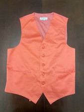 Vesuvio Napoli Men's Waistcoat Vest Lined Pink Used Size S