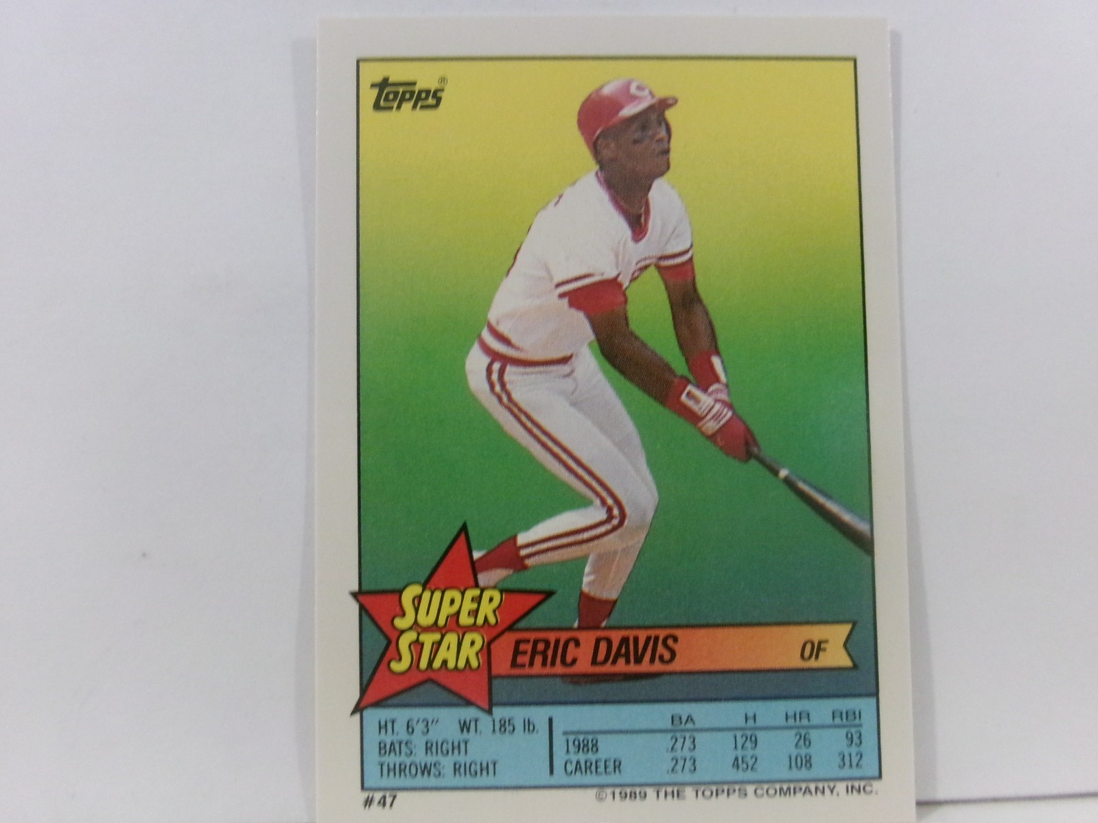1989 Super Star Sticker Back Cards #47 ERIC DAVIS-KEVIN McREYNOLDS / JAY BUHNER