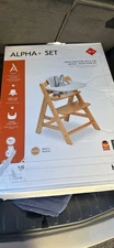 hauck Alpha+ Adjustable Booster High Chair and High Chair Tray Table, Grey
