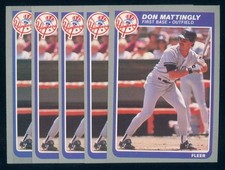 LOT 5X DON MATTINGLY 1985 Fleer #133 YANKEES