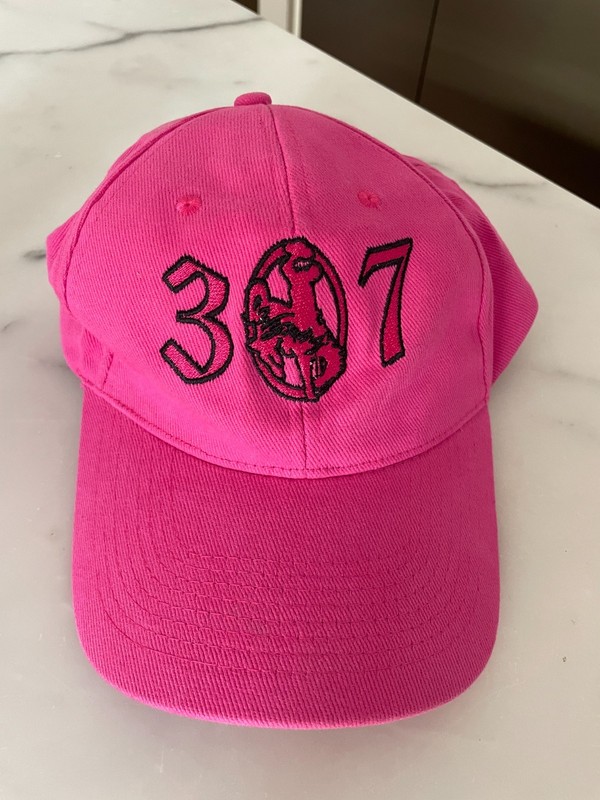 Wyoming Area Code 307 Pink Adjustable Baseball Hat Cap